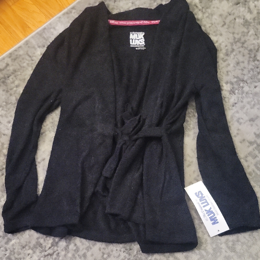 Muk Luks Women's Elegant Black Cardigan
